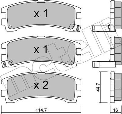 Metelli 22-0408-0 - Гальмівні колодки, дискові гальма autocars.com.ua