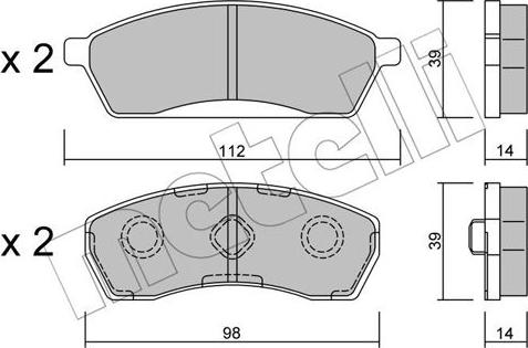 Metelli 22-0410-0 - Гальмівні колодки, дискові гальма autocars.com.ua