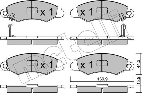 Metelli 22-0418-0 - Гальмівні колодки, дискові гальма autocars.com.ua