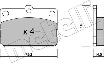 Metelli 22-0440-0 - Тормозные колодки, дисковые, комплект avtokuzovplus.com.ua