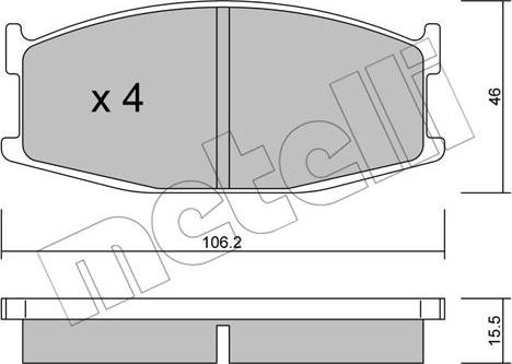 Metelli 22-0468-0 - Тормозные колодки, дисковые, комплект autodnr.net