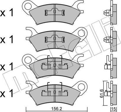 Metelli 22-0469-0 - Тормозные колодки, дисковые, комплект avtokuzovplus.com.ua