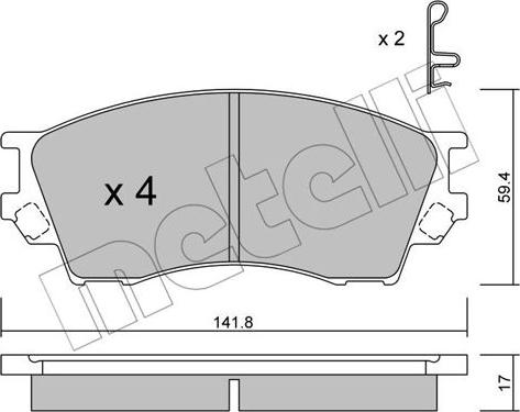 Metelli 22-0473-0 - Гальмівні колодки, дискові гальма autocars.com.ua