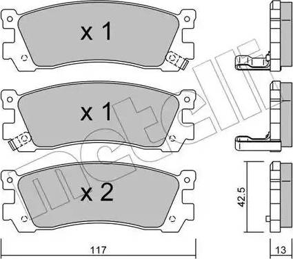 Metelli 22-0474-0 - Тормозные колодки, дисковые, комплект avtokuzovplus.com.ua