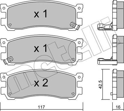 Metelli 22-0478-0 - Гальмівні колодки, дискові гальма autocars.com.ua