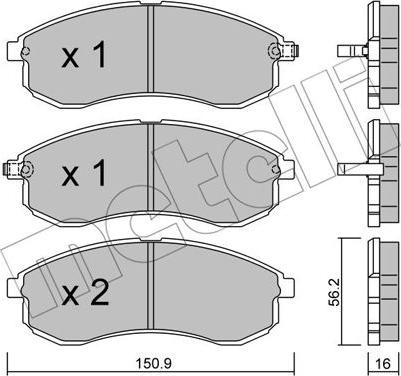 Metelli 22-0482-0 - Гальмівні колодки, дискові гальма autocars.com.ua