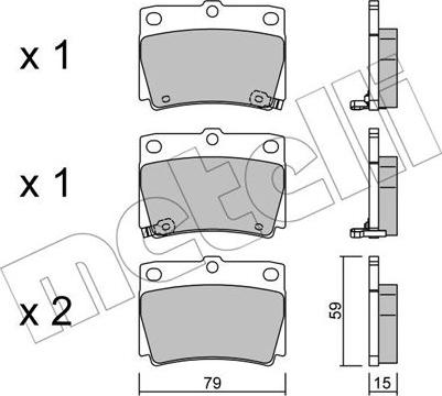 Metelli 22-0484-0 - Гальмівні колодки, дискові гальма autocars.com.ua