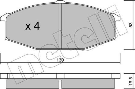 Metelli 22-0490-0 - Гальмівні колодки, дискові гальма autocars.com.ua