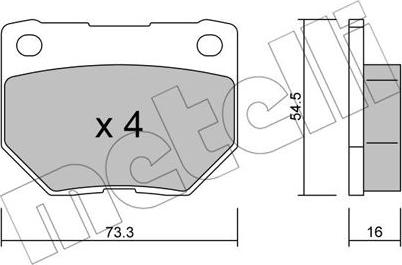 Metelli 22-0494-0 - Тормозные колодки, дисковые, комплект avtokuzovplus.com.ua