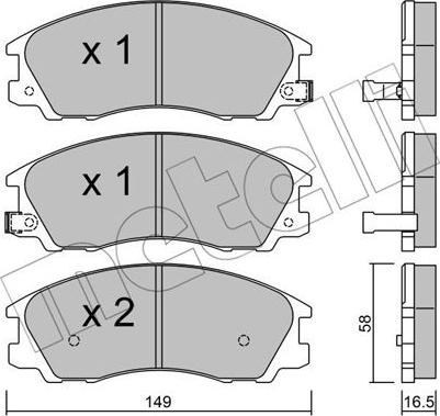 Metelli 22-0506-0 - Тормозные колодки, дисковые, комплект avtokuzovplus.com.ua