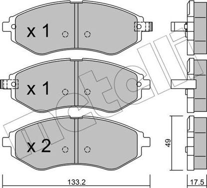 Metelli 22-0508-1 - Гальмівні колодки, дискові гальма autocars.com.ua