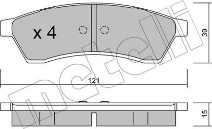 Metelli 22-0510-0 - Гальмівні колодки, дискові гальма autocars.com.ua