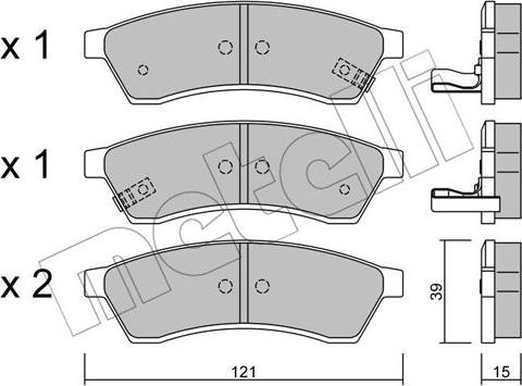 Metelli 22-0510-1 - Гальмівні колодки, дискові гальма autocars.com.ua