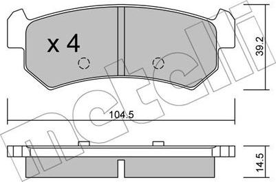 Metelli 22-0511-0 - Тормозные колодки, дисковые, комплект avtokuzovplus.com.ua