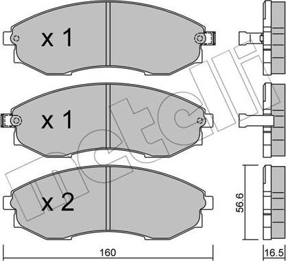 Metelli 22-0517-0 - Гальмівні колодки, дискові гальма autocars.com.ua