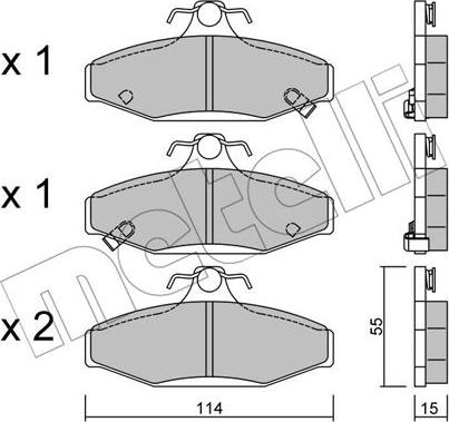 Metelli 22-0520-0 - Гальмівні колодки, дискові гальма autocars.com.ua