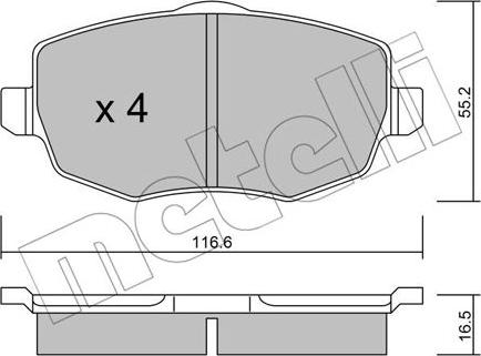 Metelli 22-0528-0 - Гальмівні колодки, дискові гальма autocars.com.ua