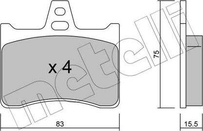 Metelli 22-0531-0 - Гальмівні колодки, дискові гальма autocars.com.ua