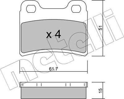 Metelli 22-0535-0 - Тормозные колодки, дисковые, комплект autodnr.net