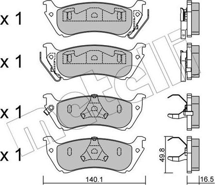 Metelli 22-0570-0 - Гальмівні колодки, дискові гальма autocars.com.ua