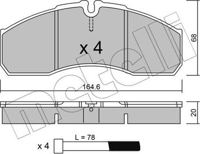 Metelli 22-0578-5 - Гальмівні колодки, дискові гальма autocars.com.ua