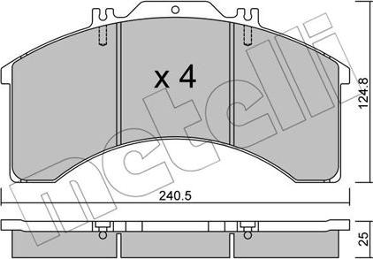 Metelli 22-0581-0 - Гальмівні колодки, дискові гальма autocars.com.ua