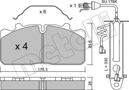 Metelli 22-0582-2K - Гальмівні колодки, дискові гальма autocars.com.ua