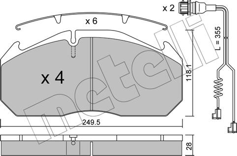 Metelli 22-0586-4K - Гальмівні колодки, дискові гальма autocars.com.ua