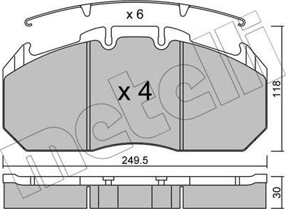 Metelli 22-0587-0 - Гальмівні колодки, дискові гальма autocars.com.ua