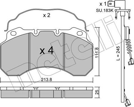 Metelli 22-0588-0K - Гальмівні колодки, дискові гальма autocars.com.ua