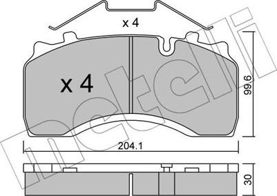 Metelli 22-0590-0 - Гальмівні колодки, дискові гальма autocars.com.ua