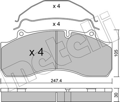 Metelli 22-0594-0 - Тормозные колодки, дисковые, комплект autodnr.net