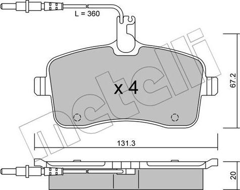 Metelli 22-0600-0 - Гальмівні колодки, дискові гальма autocars.com.ua