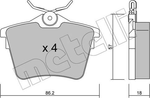 Metelli 22-0602-0 - Тормозные колодки, дисковые, комплект autodnr.net