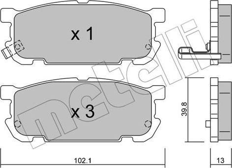 Metelli 22-0608-0 - Тормозные колодки, дисковые, комплект avtokuzovplus.com.ua