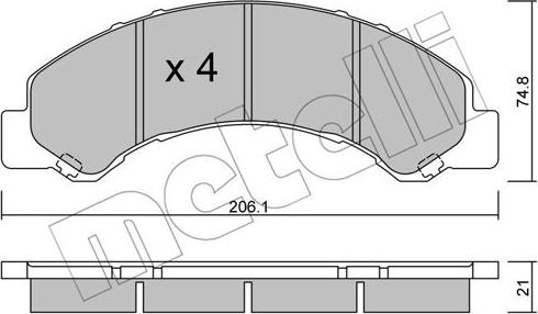 Metelli 22-0620-0 - Гальмівні колодки, дискові гальма autocars.com.ua