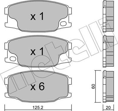 Metelli 22-0622-0 - Гальмівні колодки, дискові гальма autocars.com.ua