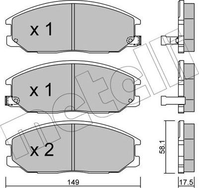 Metelli 22-0632-0 - Комплект гальмівних колодок дискових autocars.com.ua