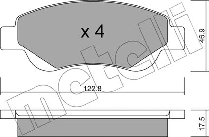 Metelli 22-0637-0 - Тормозные колодки, дисковые, комплект avtokuzovplus.com.ua