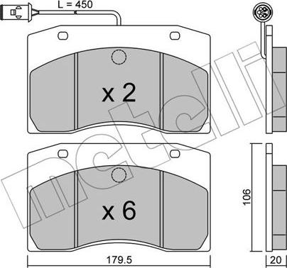 Metelli 22-0649-0 - Тормозные колодки, дисковые, комплект avtokuzovplus.com.ua