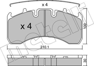 Metelli 22-0650-0 - Гальмівні колодки, дискові гальма autocars.com.ua