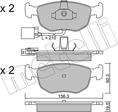 Metelli 22-0656-1 - Тормозные колодки, дисковые, комплект avtokuzovplus.com.ua