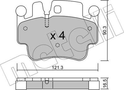 Metelli 22-0657-0 - Гальмівні колодки, дискові гальма autocars.com.ua