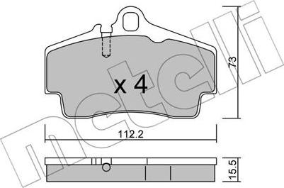 Metelli 22-0658-0 - Тормозные колодки, дисковые, комплект avtokuzovplus.com.ua