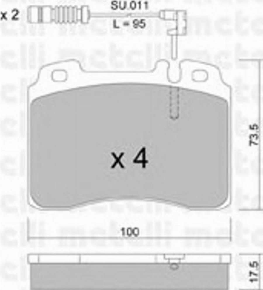 Metelli 2206670K - Тормозные колодки, дисковые, комплект avtokuzovplus.com.ua