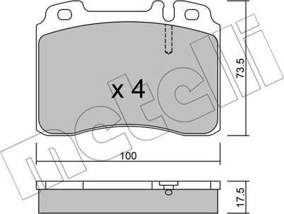 Metelli 22-0667-0 - Тормозные колодки, дисковые, комплект autodnr.net