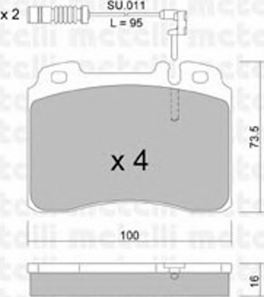 Metelli 22-0667-1K - Тормозные колодки, дисковые, комплект avtokuzovplus.com.ua