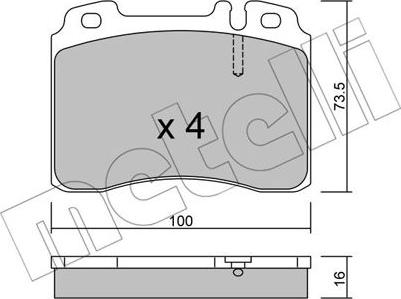 Metelli 22-0667-1 - Гальмівні колодки, дискові гальма autocars.com.ua