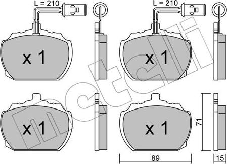 Metelli 22-0678-1 - Тормозные колодки, дисковые, комплект avtokuzovplus.com.ua