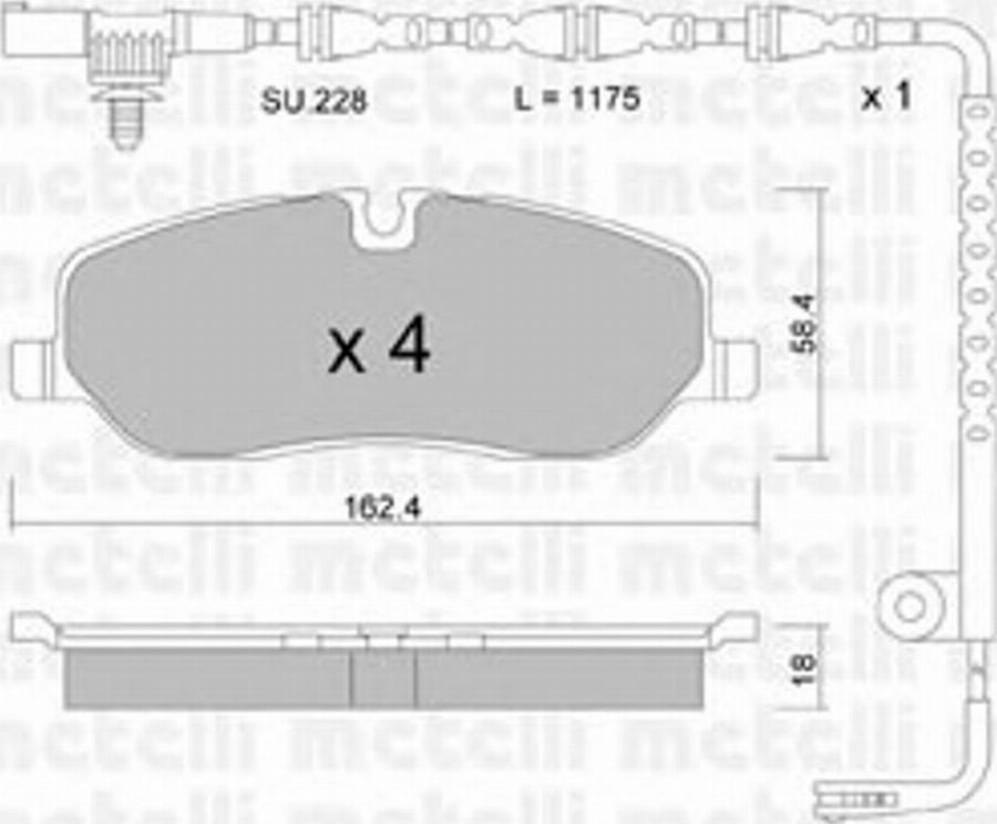 Metelli 2206930K - Тормозные колодки, дисковые, комплект avtokuzovplus.com.ua